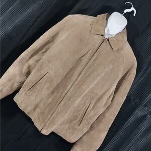 SADDLEBRED! FAWN BEIGE/TAN GENUINE SUEDE LEATHER THERMAL LINED JACKET COAT! SZ L